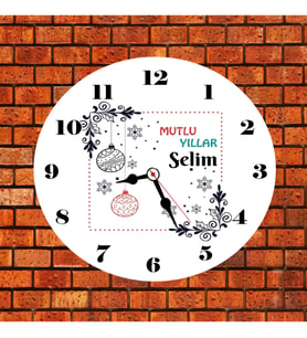 Yılbaşı Duvar Saati Kişiye Özel