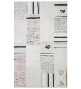 Bespoky Eberndorf Mavi Patchwork Pamuklu El Dokuması Alan Halısı