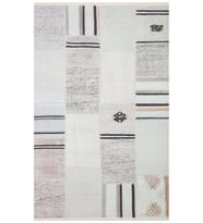 Bespoky Eberndorf Mavi Patchwork Pamuklu El Dokuması Alan Halısı