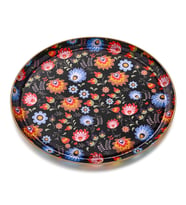 Glore Tuana Prl Altın Cam Tepsı 35*35 cm