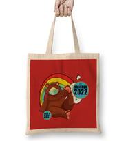 SarcasmFunny Vintage ANIMALS Saying Covid Hi Omicron Virus 2022 Bez Çanta Uzun Saplı
