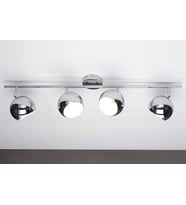 Rsylight Retro Krom Kaplama 180 Derece Hareketli Modern Spor 4 Lü Led Spot Avize Günışığı Ampullü