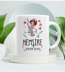 Hemşireye Hediye Kupa Bardak Beyaz 001