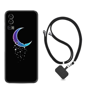 General Mobile Gm 23 Kılıf Resimli Boyun Askılı İpli Desenli Silikon Series Moon Star 1851
