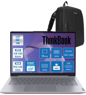 Thinkbook 14 G8 Irl Intel Core 7 240H 48GB Ddr5 512GB SSD Intel Graphics 14" Wuxga IPS 300NITS 60Hz Windows 11 Pro Taşınabilir Bilgisayar 21SG008LTXP17 + Zettaçanta