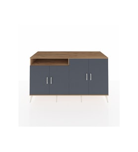 Kronos Konsol 4 Raflı 4 Kapaklı 176x59x99 Çam-Antrasit/Çam