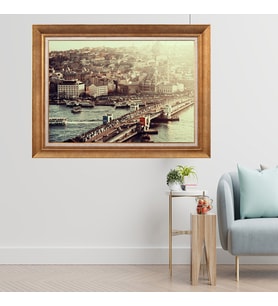 EV İŞYERİ OFİS İÇİN ALTIN ÇERÇEVELİ PASPARTULU TABLO S763
