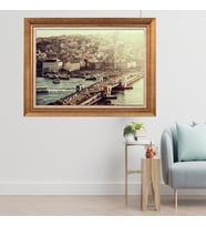 EV İŞYERİ OFİS İÇİN ALTIN ÇERÇEVELİ PASPARTULU TABLO S763