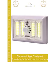 #Lamba Taşınabilir Güçlü Cob LED Dimmerlı Pilli Kamp Çalışma Ayarlanabilir Mıknatıslı Lamba - 1 Adet