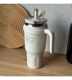 Arow Paslanmaz Çelik Tutmalı Termos Beyaz 1 Litre