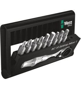 Wera 05073645001 Bit-Check, Tornavida Ucu Çeşitleri, Bc Br 9 Ve Cırcır Kolu, 10 Parça (Çok Renkli)