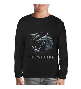 The Witcher - Wolf Siyah Çocuk Sweatshirt