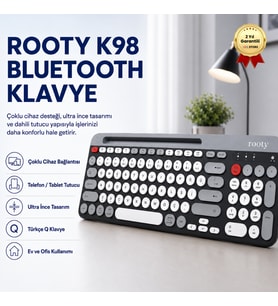 Rooty Çoklu Cihaz Destekli Bluetooth Türkçe Klavye ultra ince tasarım
