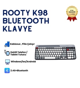 Rooty Çoklu Cihaz Destekli Bluetooth Türkçe Klavye ultra ince tasarım