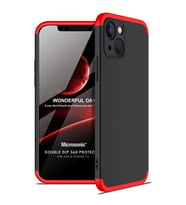 Microsonic Apple iPhone 13 Kılıf Double Dip 360 Protective Siyah Kırmızı
