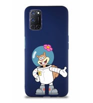 Oppo A92 Soft Premier Kapak Sandy Tasarımlı Silikon Kılıf - Lacivert (Şeffaf)