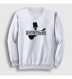 Presmono Unisex Beyaz Logo Buckethead Sweatshirt 456541tt (Beyaz)