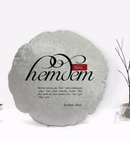 BK Gift Kişiye Özel İsimli Mânâ Hemdem Tasarımlı Yuvarlak Dekoratif Kırlent Yastık-1