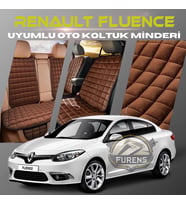 Renault Fluence Kahverengi Renk Tay Tüyü Cepli & Terletmez Sırtlı Oto Koltuk Minder Seti - Koltuk Koruma Kılıfı (ÖN & ARKA TAM SET)