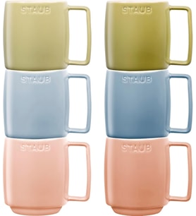 Staub Seramik Kupa Seti, 350 Ml, Makaron Renkli, 6 Parça, Mikrodalga Ve Bulaşık Makinesi Uyumlu
