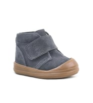 Rakerplus Yoohoo Hakiki Deri Füme Cırtlı Unisex Bebek Bot (Gri)