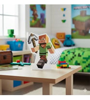 Minecraft Alex Ayaklı Masa Üstü Pano 34x27 cm Dekoratif Çocuk Oda Aksesuarı
