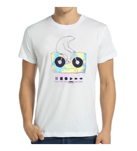 Bant Giyim - Work Hard Play Hard Beyaz Erkek T-shirt Tişört
