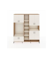 Hyperion Dolap 18 Raflı 8 Kapaklı Tek Askılı 220x44x243 Çam-Aytaşı/Aytaşı