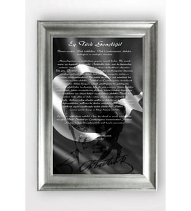 Gümüş Çerçeveli Atatürk Tablo a834