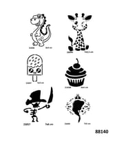 Çocuksu Modeller 6 Adet Stencil Dövme Kalıbı Spreysiz Sadece Şablon