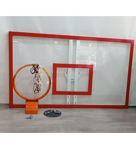 Mia Basketbol Panya Seti Yaylı Çember 105*180 8 mm Solid Polikarbon Panya