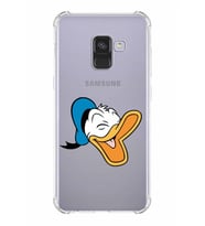 Samsung Galaxy A8 2018 Uyumlu Köşe Korumalı Antişok Kapak Donald Duck Tasarımlı Şeffaf Kılıf