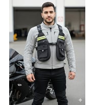 Motosiklet Ve Bisiklet Çok Cepli Yelekli Göğüs Çanta Lüx Motor Çantası Yeni