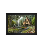 Manzara Temalı Kanvas Tablo 80 x 110 cm Siyah Çerçeve
