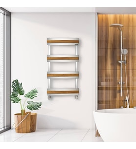 900x500mm Hera Paslanmaz Çelik Ahşap Havlupan (Kahverengi)