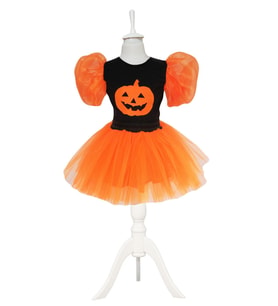 Bal Kabağı Balon Kollu Cadı Kostümü - Badi Etek Kostüm - Cadılar Bayramı Kostüm Halloween Cosplay