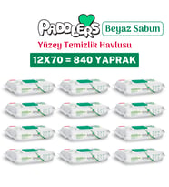 Paddlers Easy Clean Beyaz Sabun Katkılı Yüzey Temizlik Havlusu 840 Yaprak (12x70)