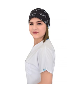 Siyah Çoklu Atatürk İmzalı Doktor Hemşire Hastane Bone