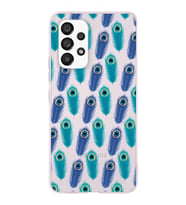 PrintiFy Samsung Galaxy A23 ile Uyumlu 1mm Slim Fit Nazar Boncuğu 4 Baskılı Şeffaf  Kılıf