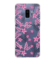 Samsung Galaxy S9 Plus Kapak Floral Pembe Tasarımlı Şeffaf Silikon Kılıf
