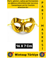 #PartiMaskesi Kadın Erkek Kostüm Davet Yılbaşı Cosplay Metalize Parlak Şık Parti Maskesi 16 X 7 Cm