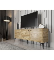 Wood'n Love Bello 160 Cm Metal Ayaklı Tv Ünitesi - Konsol - Atlantik Çam / Siyah