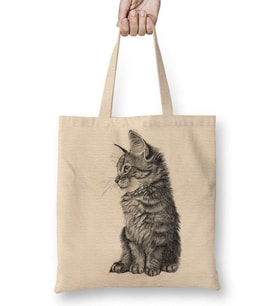 Cat Kedi Bez Çanta Uzun Saplı