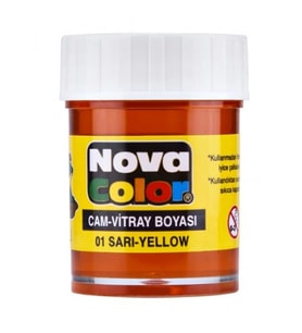 NOVA COLOR SARI 30 CC ŞİŞE SU BAZLI CAM BOYASI