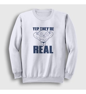 Presmono Unisex Beyaz Real Stewie Family Guy Sweatshirt 300997tt