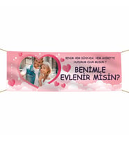 Evlilik Teklifi Kumaş Pankart -5- (Çok Renkli)