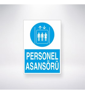 Personel Asansörü 21x35 Arkası Yapışkanlı Levha