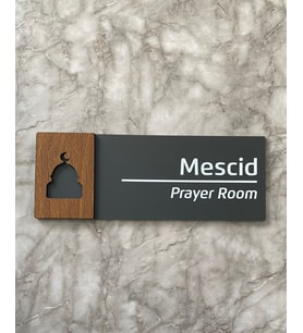 Wooden Serisi Pleksi Mescid Departman Kapı Isimliği Yönlendirme Levhası