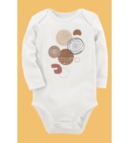 Organik Baskılı Pamuklu Unisex Bebek Body UZUNE247
