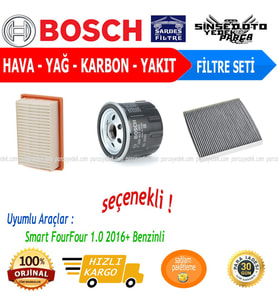 Filtre Bakım Seti Smart FourFour 1.0 2016+ Benzinli Hava + Yağ F. + Polen Filtre Sardes